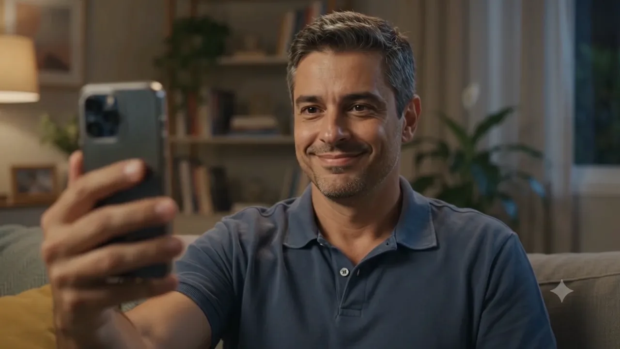 Colaborador acessando a experiência pelo celular